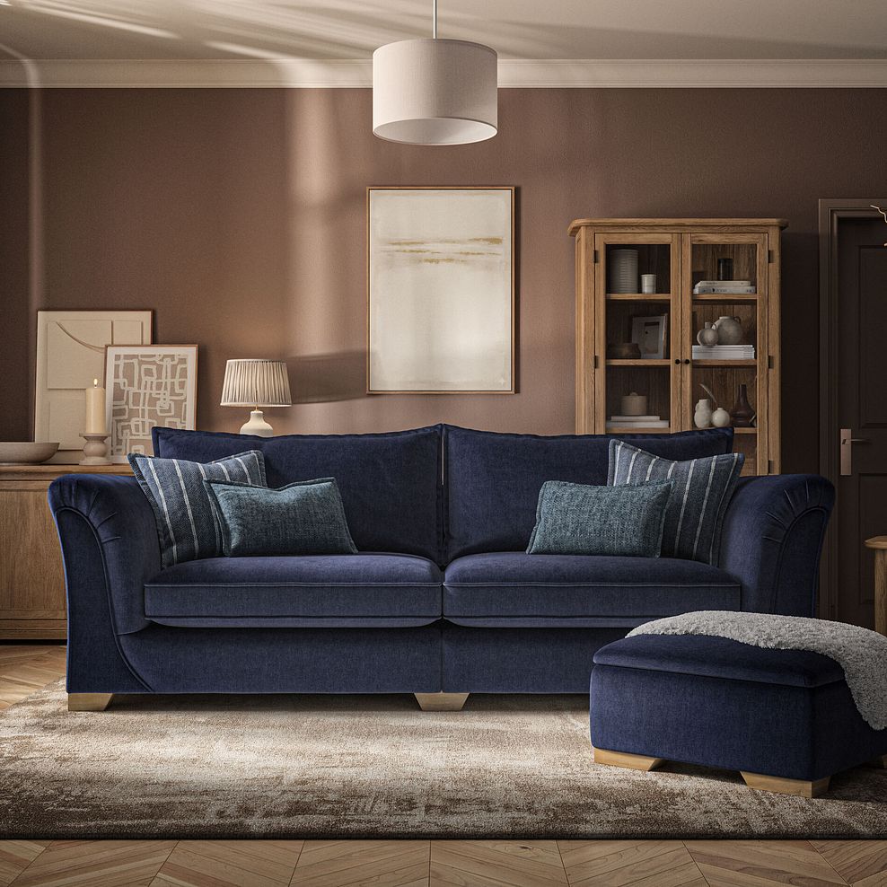 Milldale 4 Seater Sofa in Garda Atomic Fabric with Navy Scatters 2