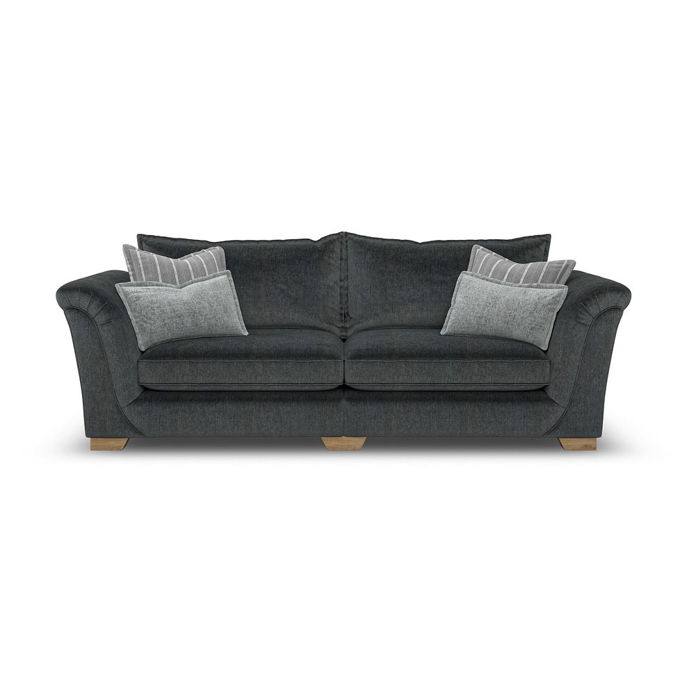 Milldale 4 Seater Sofa in Garda Carbon Fabric with Grey Scatters 2