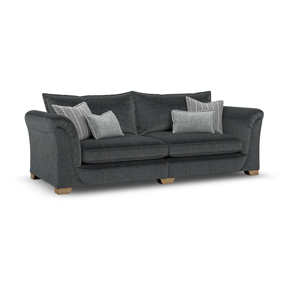 Milldale 4 Seater Sofa in Garda Carbon Fabric with Grey Scatters 3