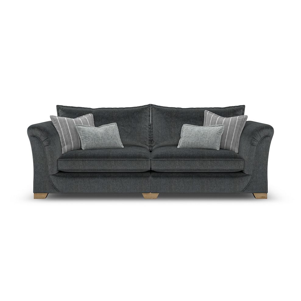 Milldale 4 Seater Sofa in Garda Carbon Fabric with Grey Scatters 4