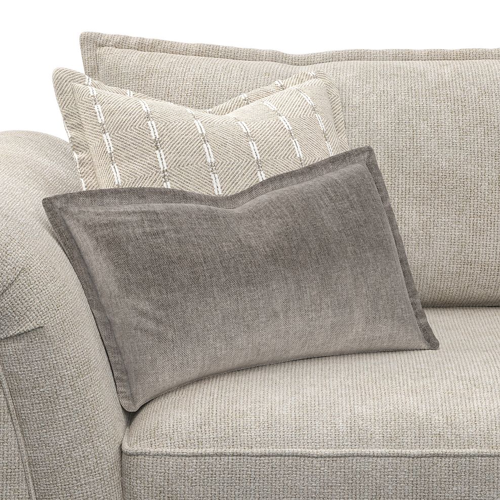 Milldale 4 Seater Sofa in Milo Cream Fabric with Linen Scatters 8