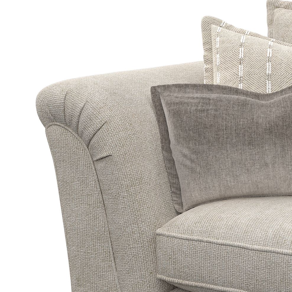 Milldale 4 Seater Sofa in Milo Cream Fabric with Linen Scatters 9