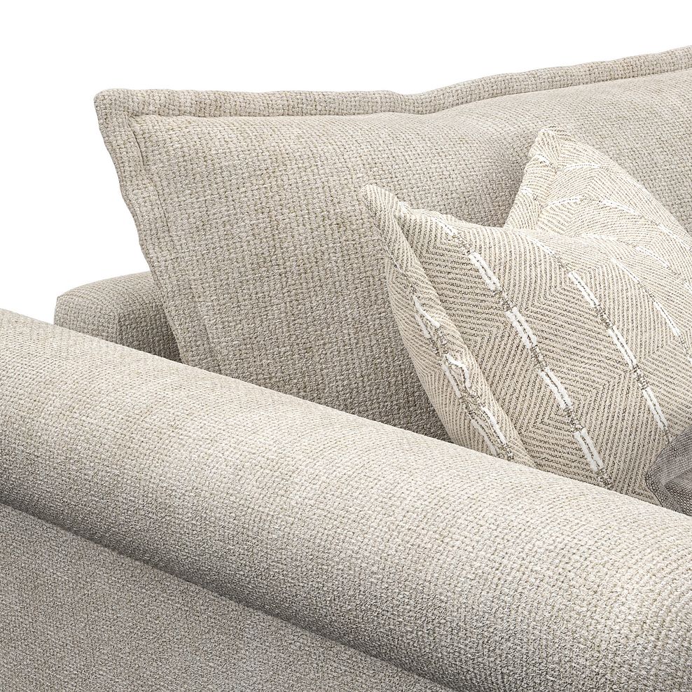 Milldale 4 Seater Sofa in Milo Cream Fabric with Linen Scatters 10