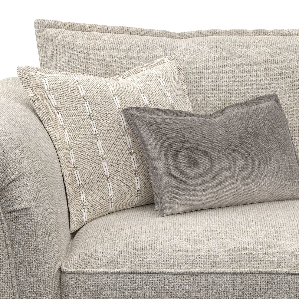Milldale 4 Seater Sofa in Milo Cream Fabric with Linen Scatters 8