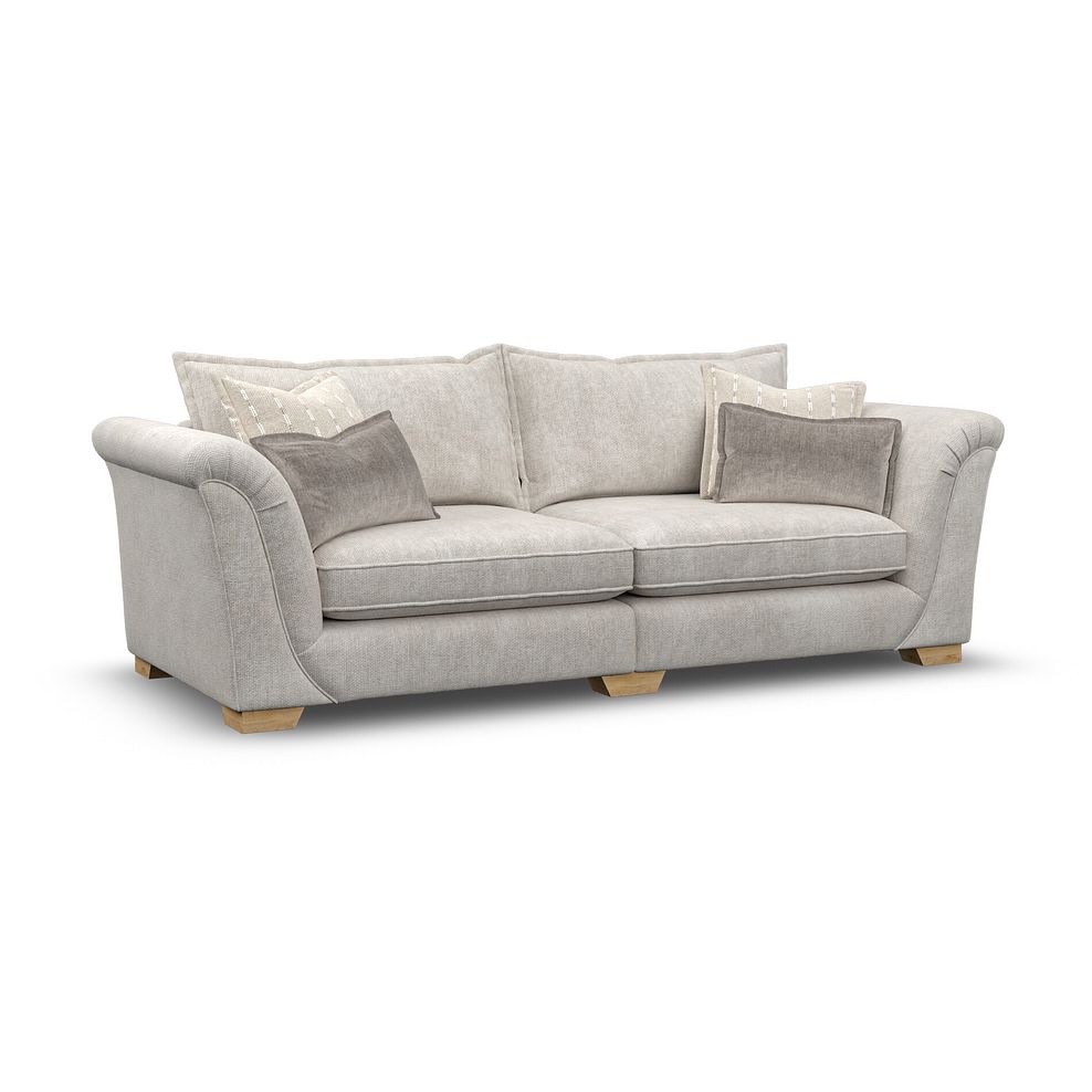 Milldale 4 Seater Sofa in  Milo Ivory Fabric with Linen Scatters 1