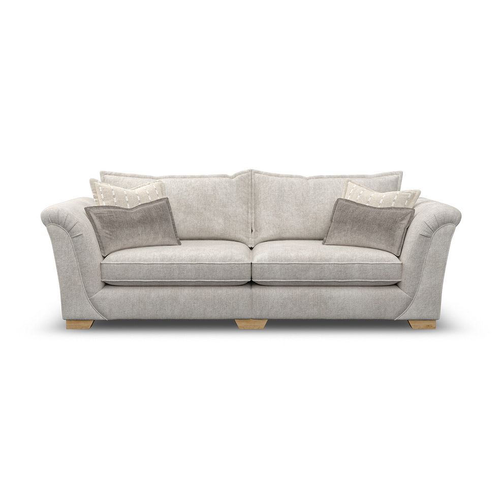 Milldale 4 Seater Sofa in  Milo Ivory Fabric with Linen Scatters 2