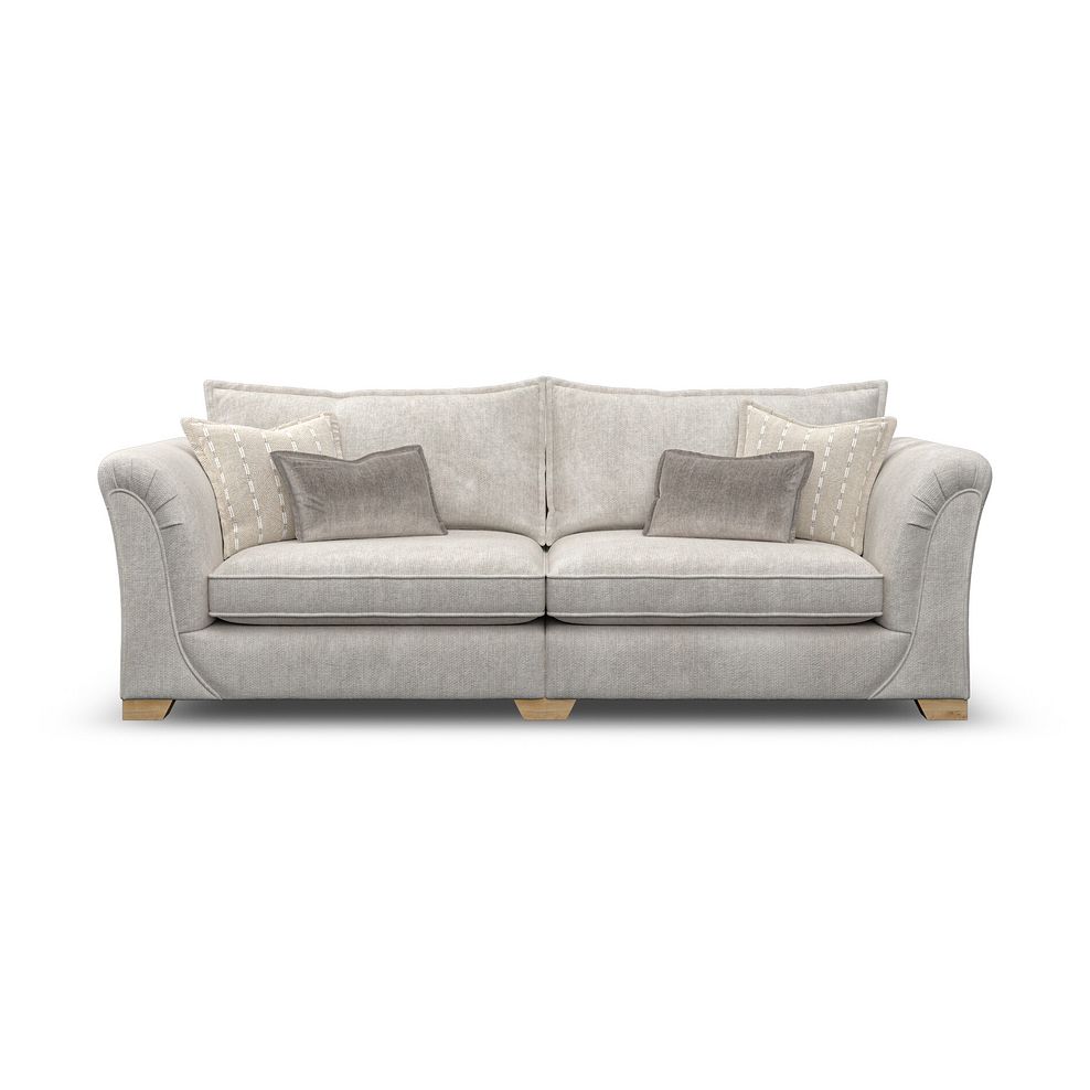 Milldale 4 Seater Sofa in  Milo Ivory Fabric with Linen Scatters 4