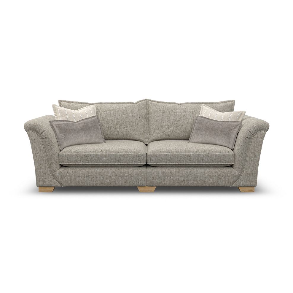 Milldale 4 Seater Sofa in Milo Mink Fabric with Linen Scatters 2
