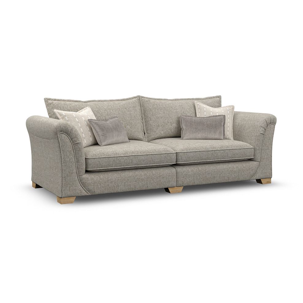 Milldale 4 Seater Sofa in Milo Mink Fabric with Linen Scatters 6