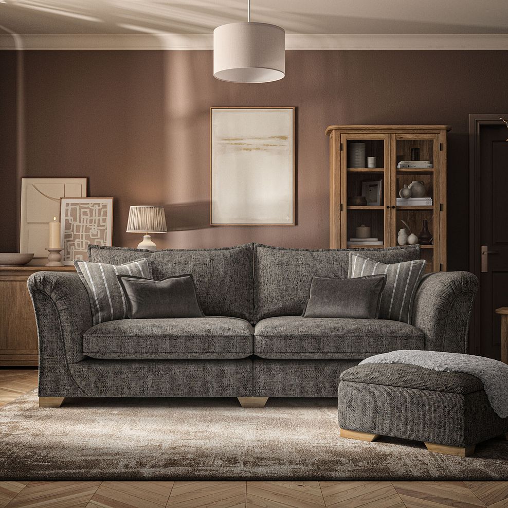 Milldale 4 Seater Sofa in  Milo Mocha Fabric with Earth Scatters 2