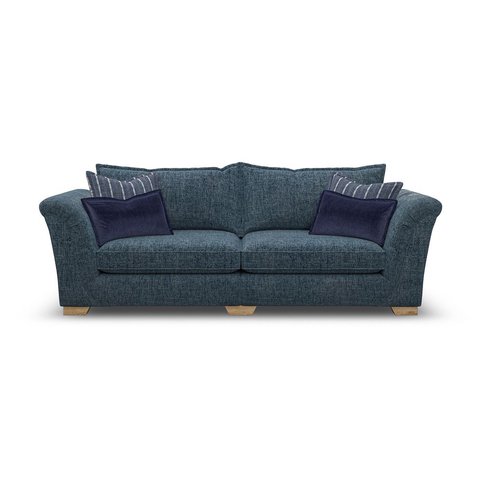 Milldale 4 Seater Sofa in  Milo Navy Fabric with Navy Scatters 2