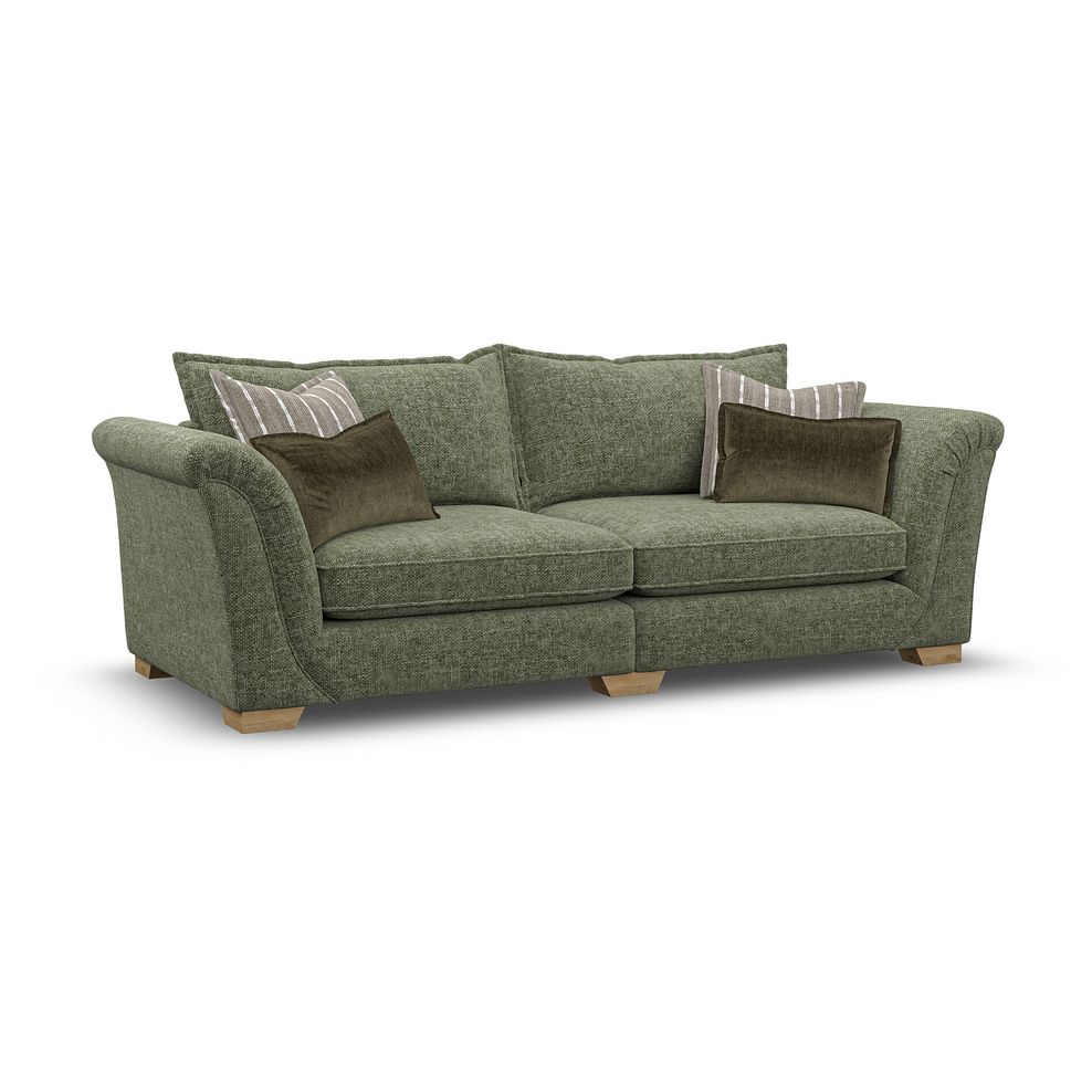 Milldale 4 Seater Sofa in Milo Olive Fabric with Earth Scatters 1