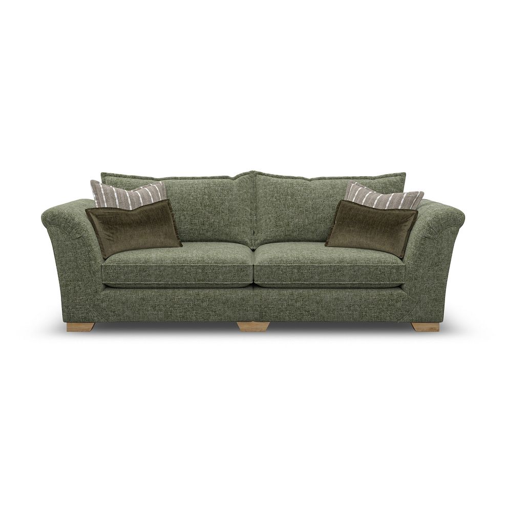 Milldale 4 Seater Sofa in Milo Olive Fabric with Earth Scatters 2