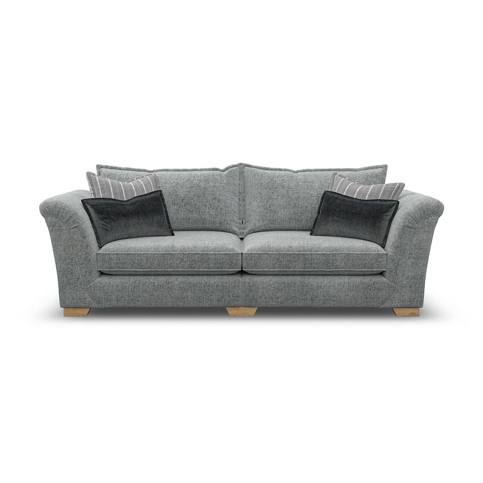 Milldale 4 Seater Sofa in Milo Pewter Fabric with Grey Scatters 2