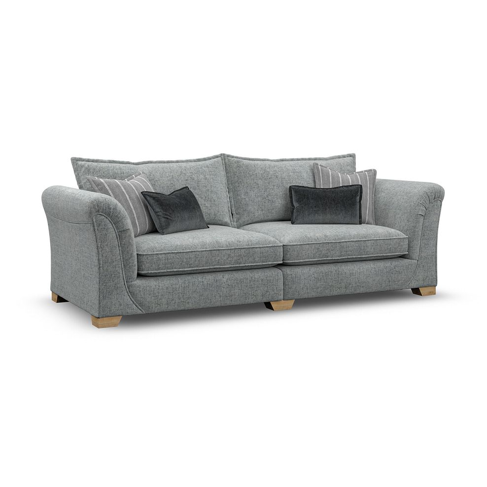 Milldale 4 Seater Sofa in Milo Pewter Fabric with Grey Scatters 3