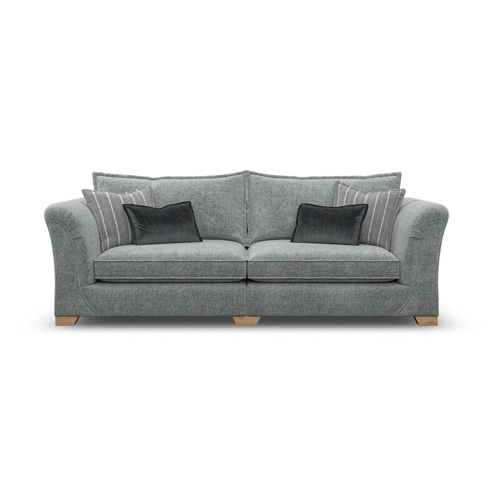 Milldale 4 Seater Sofa in Milo Pewter Fabric with Grey Scatters 4