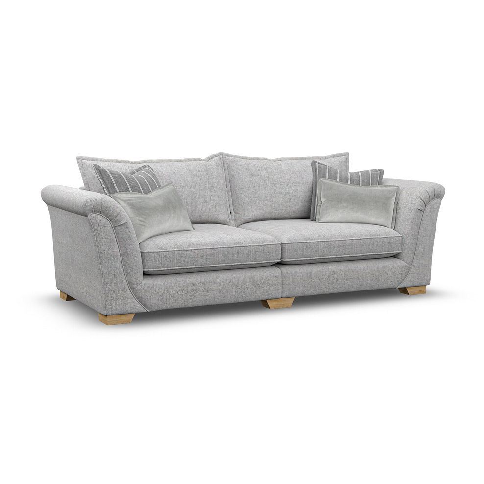 Milldale 4 Seater Sofa in Milo Silver Fabric with Grey Scatters 1
