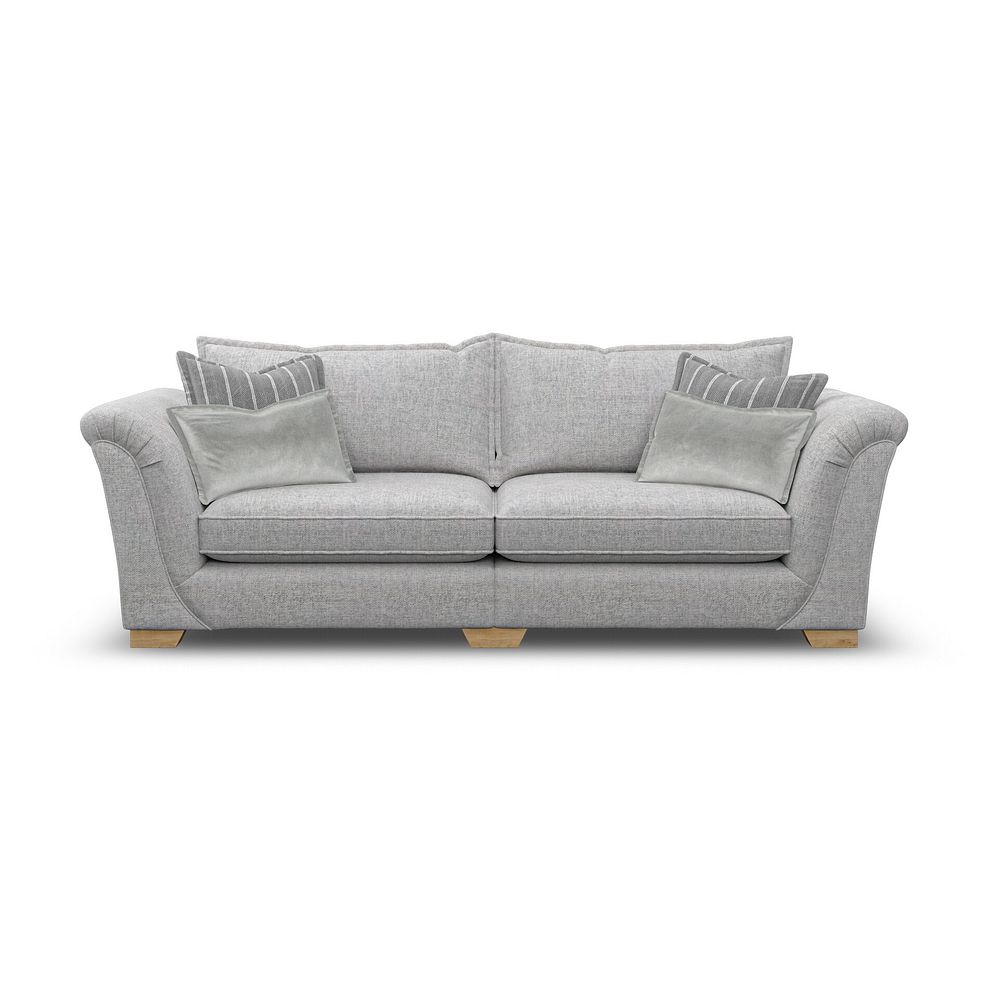 Milldale 4 Seater Sofa in Milo Silver Fabric with Grey Scatters 2