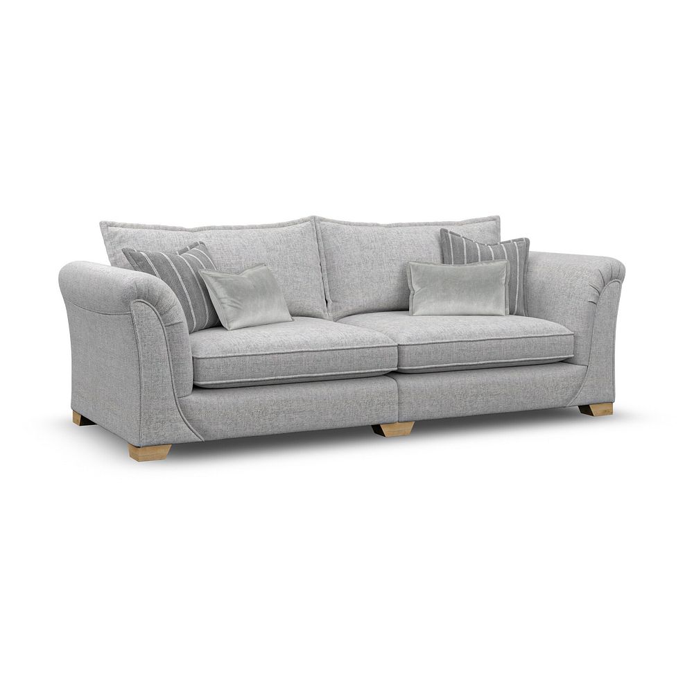 Milldale 4 Seater Sofa in Milo Silver Fabric with Grey Scatters 3