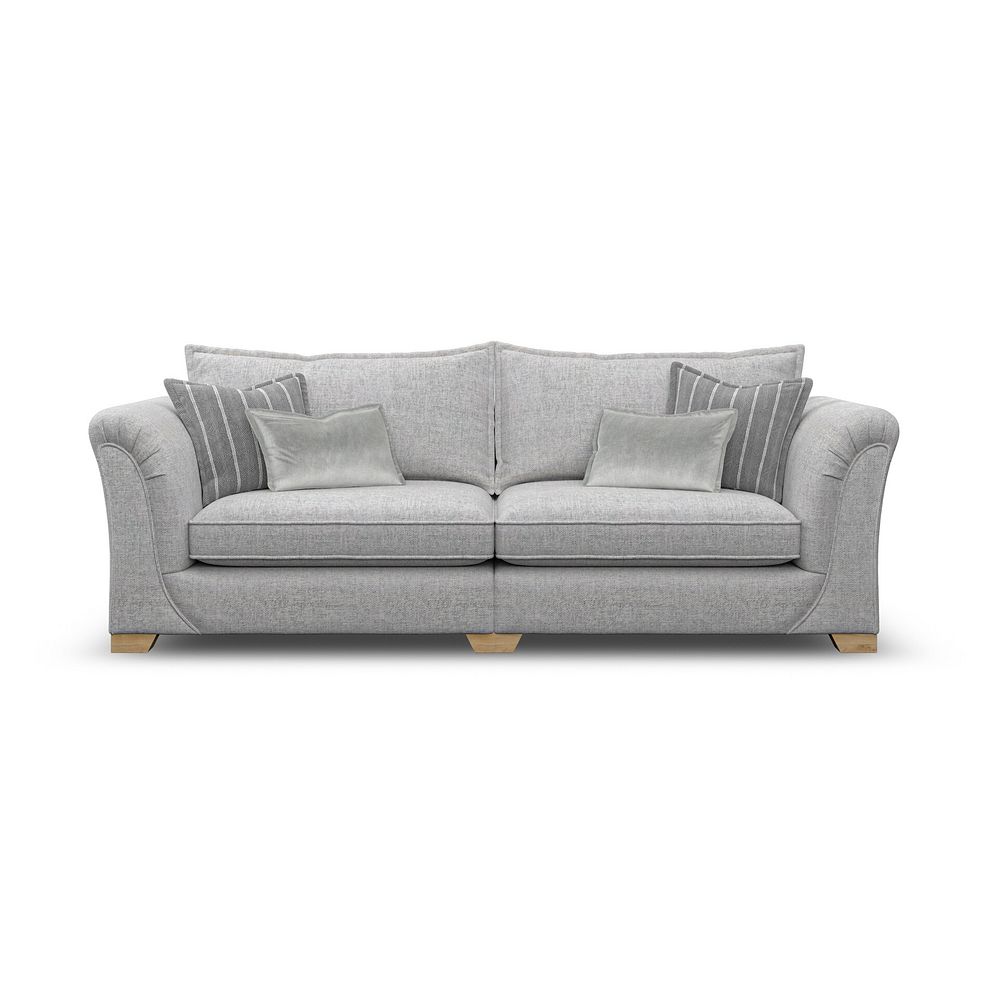 Milldale 4 Seater Sofa in Milo Silver Fabric with Grey Scatters 4