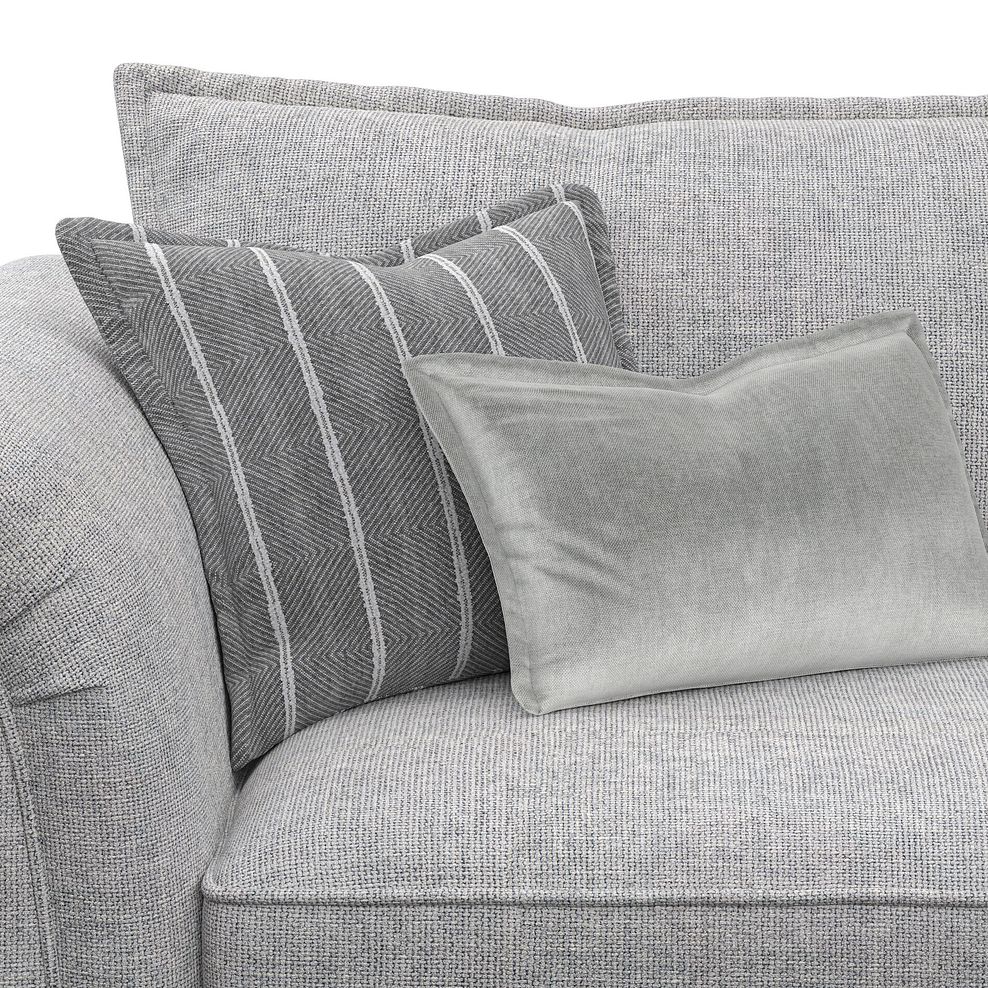 Milldale 4 Seater Sofa in Milo Silver Fabric with Grey Scatters 8