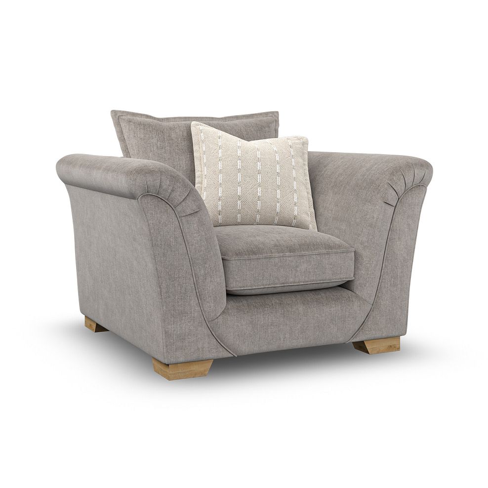 Milldale Armchair in Garda Acier Fabric with Linen Scatters 1