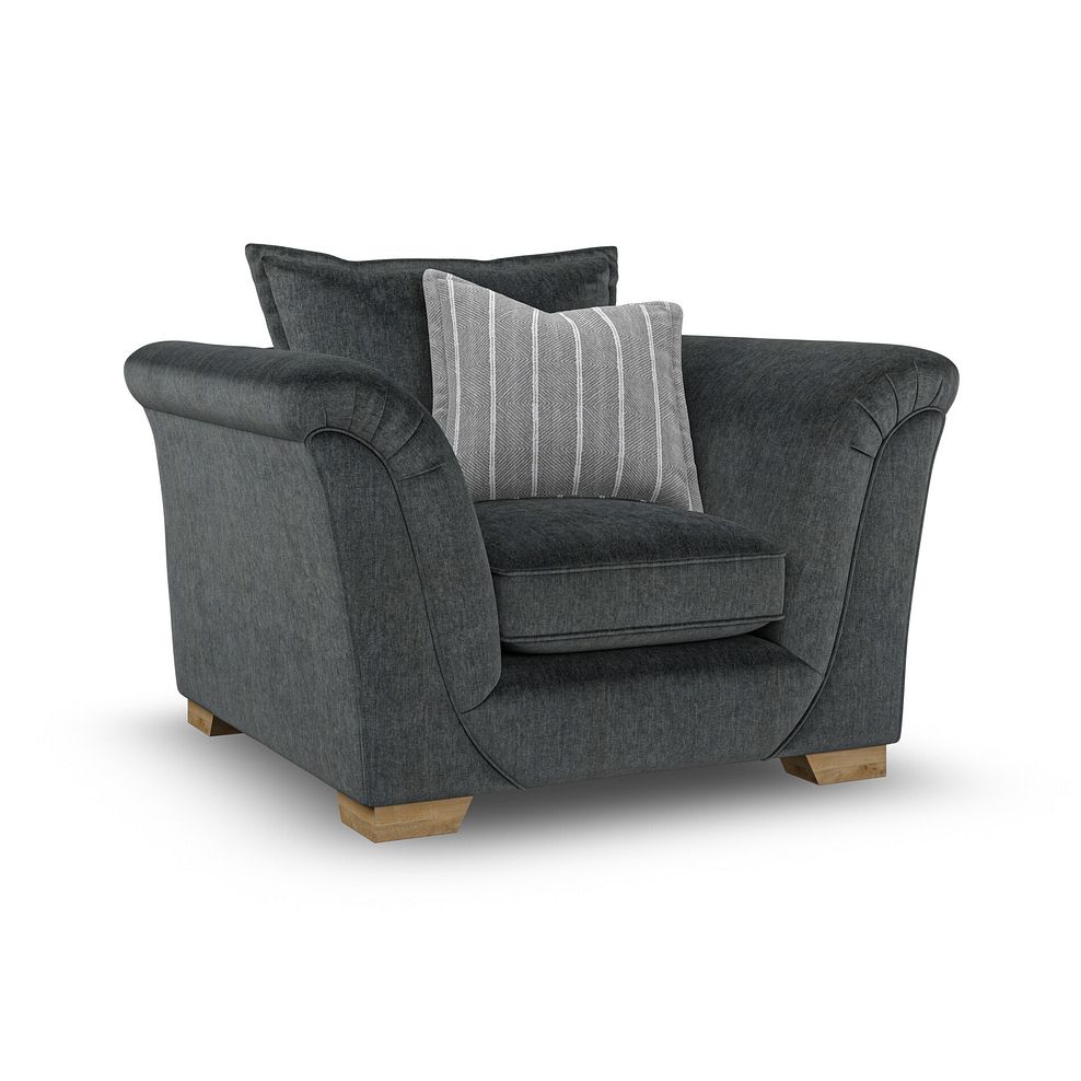 Milldale Armchair in Garda Carbon Fabric with Grey Scatters 1