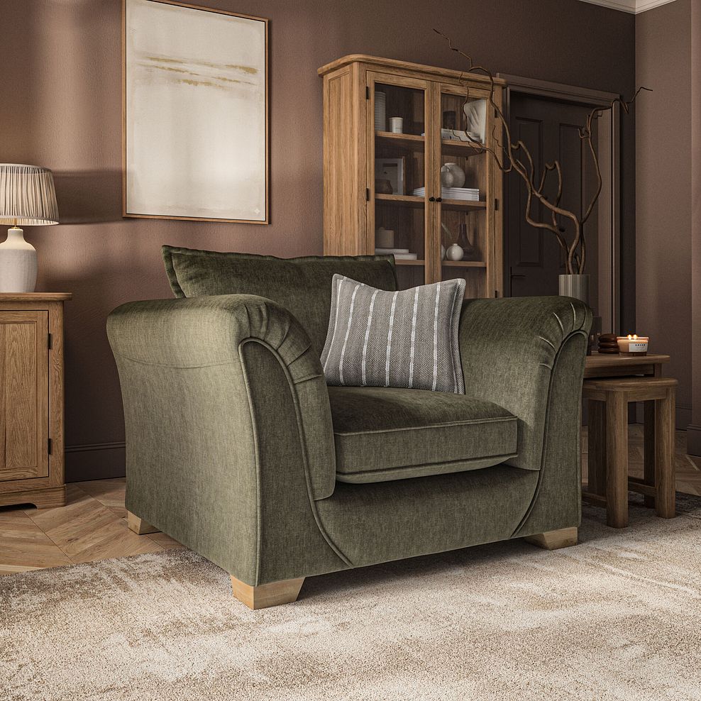 Milldale Armchair in Garda Seaweed Fabric with Earth Scatters 1