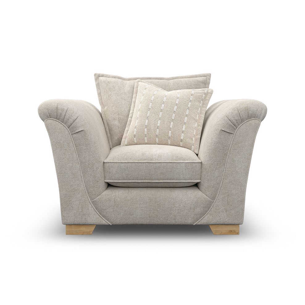 Milldale Armchair in Milo Cream Fabric with Linen Scatters 2