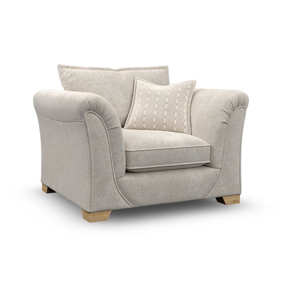 Milldale Armchair in Milo Cream Fabric with Linen Scatters 3
