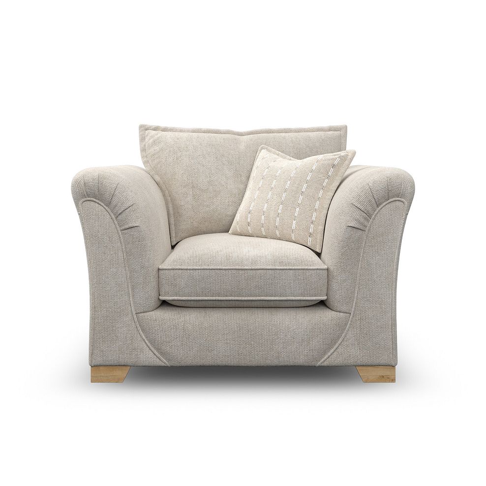 Milldale Armchair in Milo Cream Fabric with Linen Scatters 4