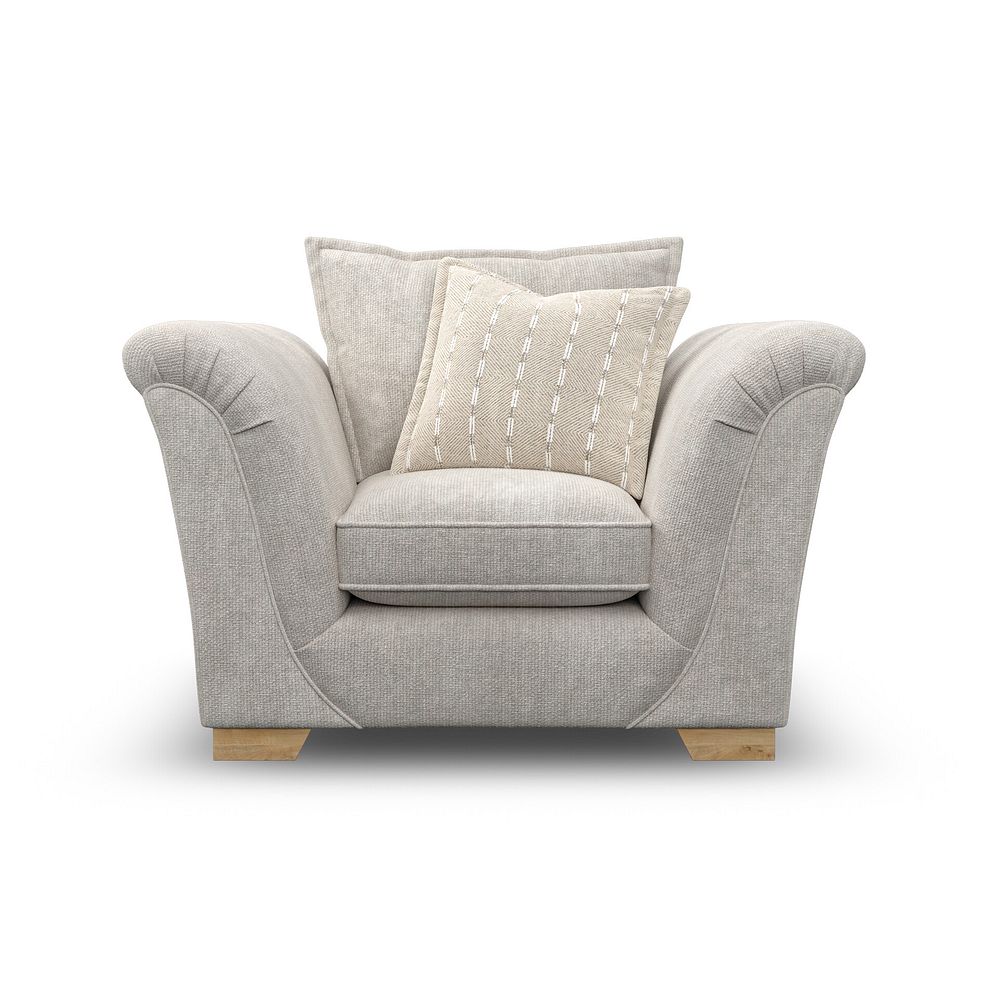 Milldale Armchair in  Milo Ivory Fabric with Linen Scatters 2