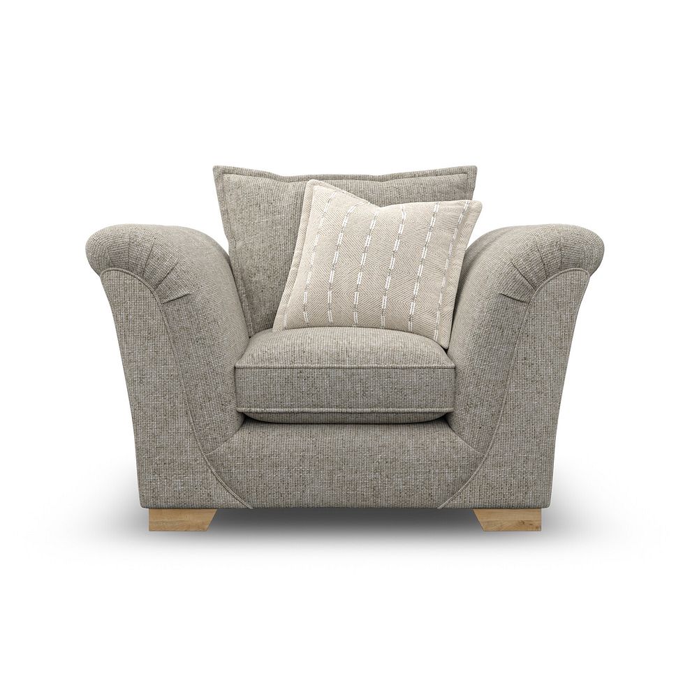 Milldale Armchair in Milo Mink Fabric with Linen Scatters 2