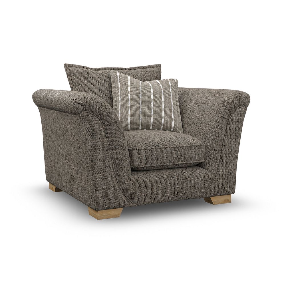 Milldale Armchair in Milo Mocha Fabric with Earth Scatters 1