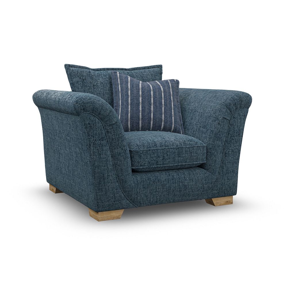 Milldale Armchair in  Milo Navy Fabric with Navy Scatters 1