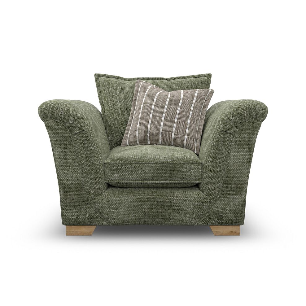 Milldale Armchair in Milo Olive Fabric with Earth Scatters 2