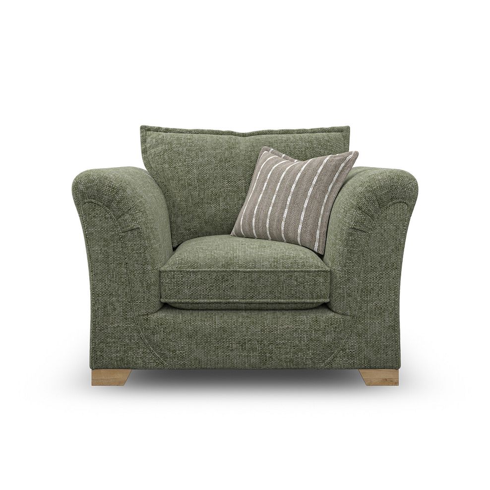 Milldale Armchair in Milo Olive Fabric with Earth Scatters 4