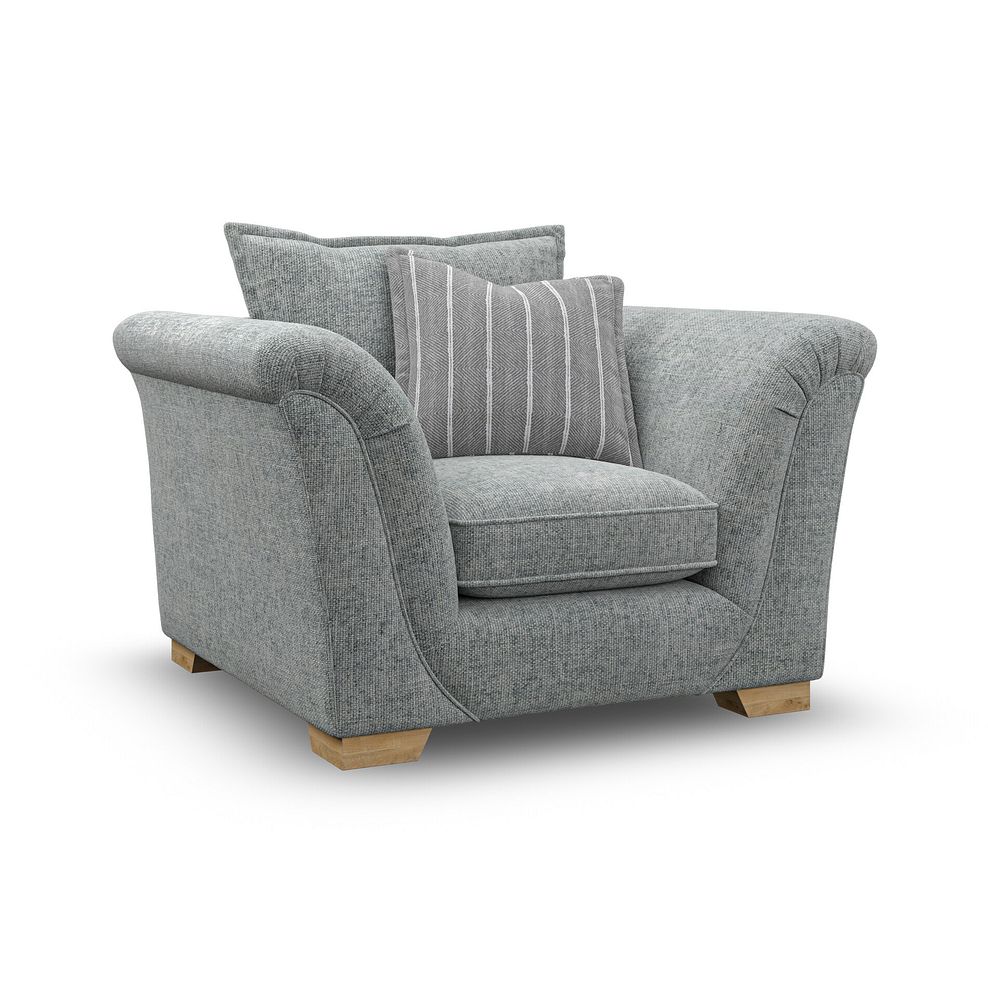 Milldale Armchair in Milo Pewter Fabric with Grey Scatters 1