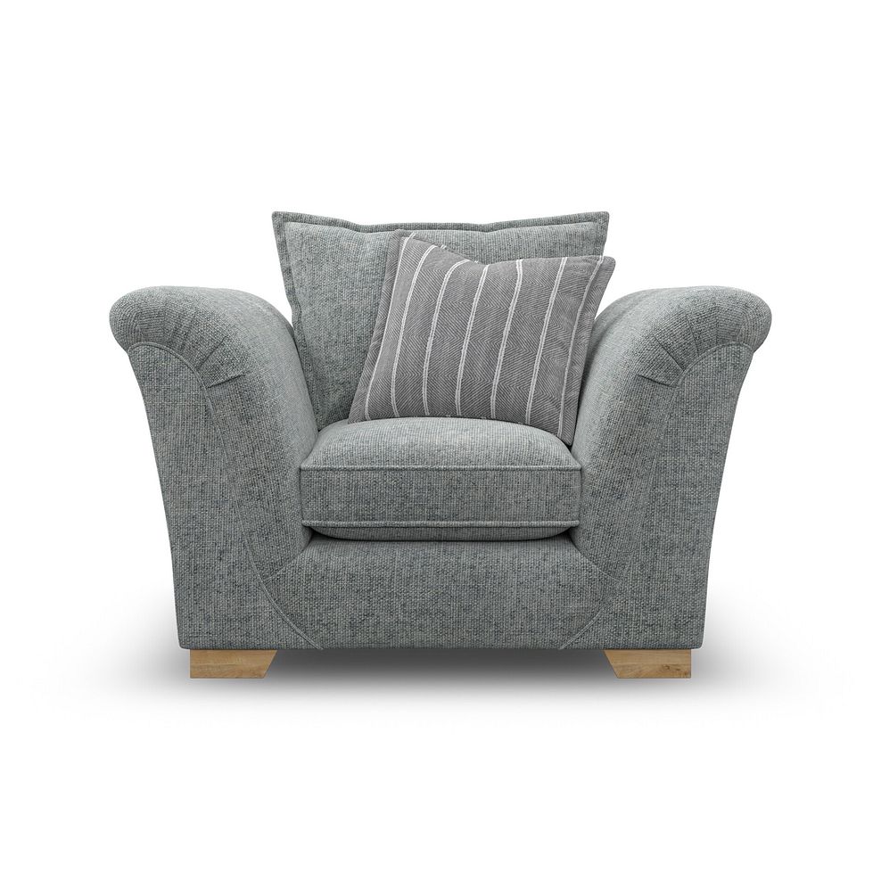 Milldale Armchair in Milo Pewter Fabric with Grey Scatters 2