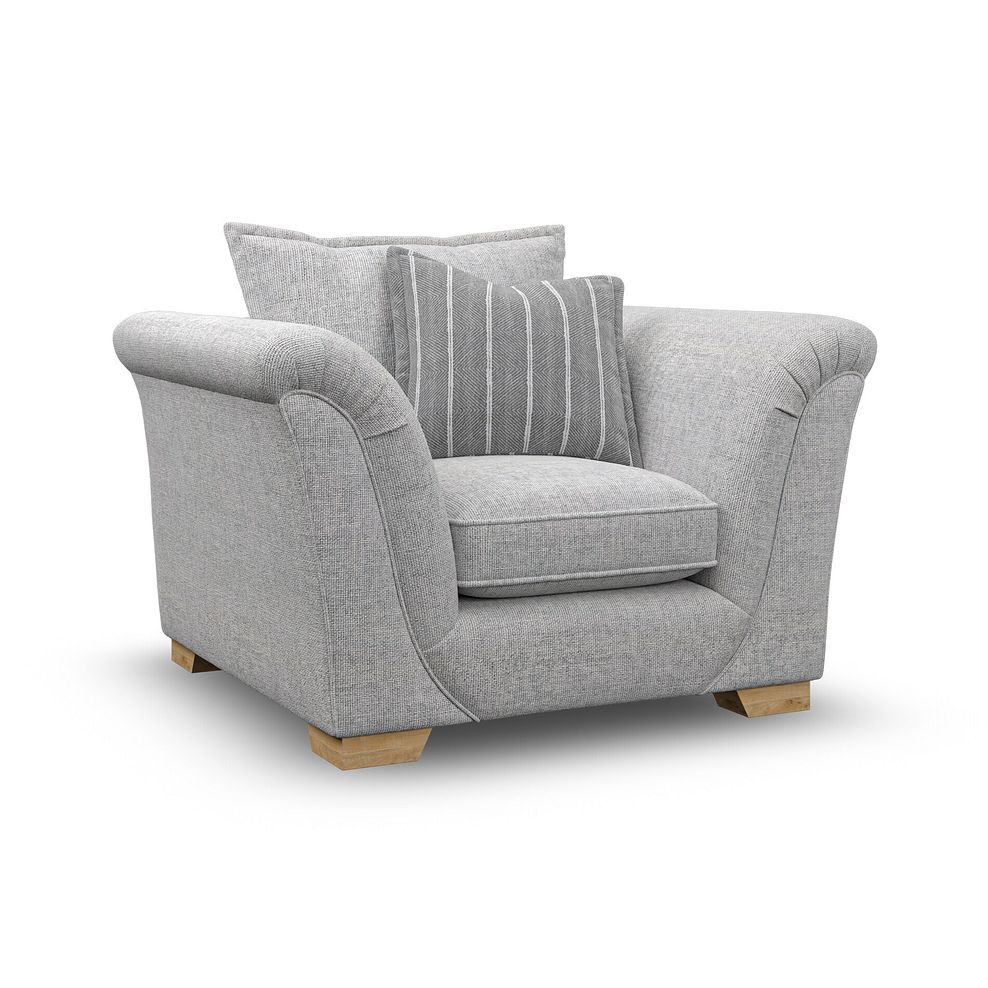 Milldale Armchair in  Milo Silver Fabric with Grey Scatters 1