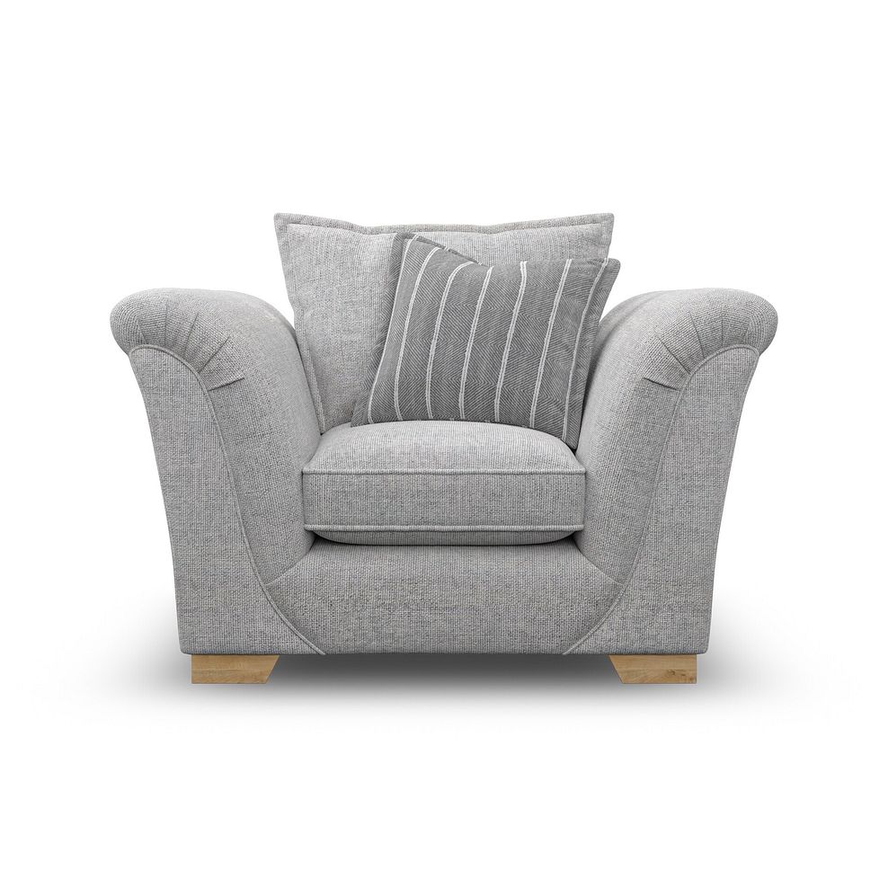Milldale Armchair in  Milo Silver Fabric with Grey Scatters 2