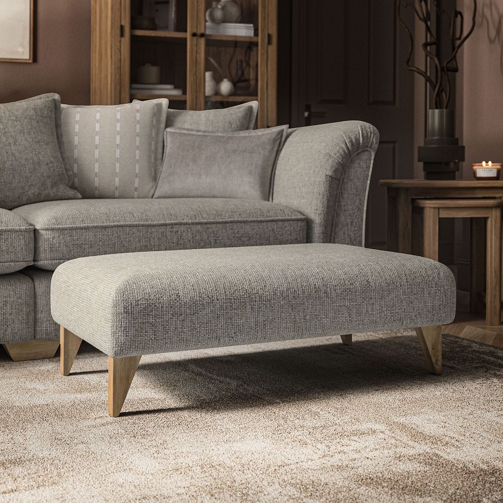 Milldale Footstool in  Milo Mink Fabric 1