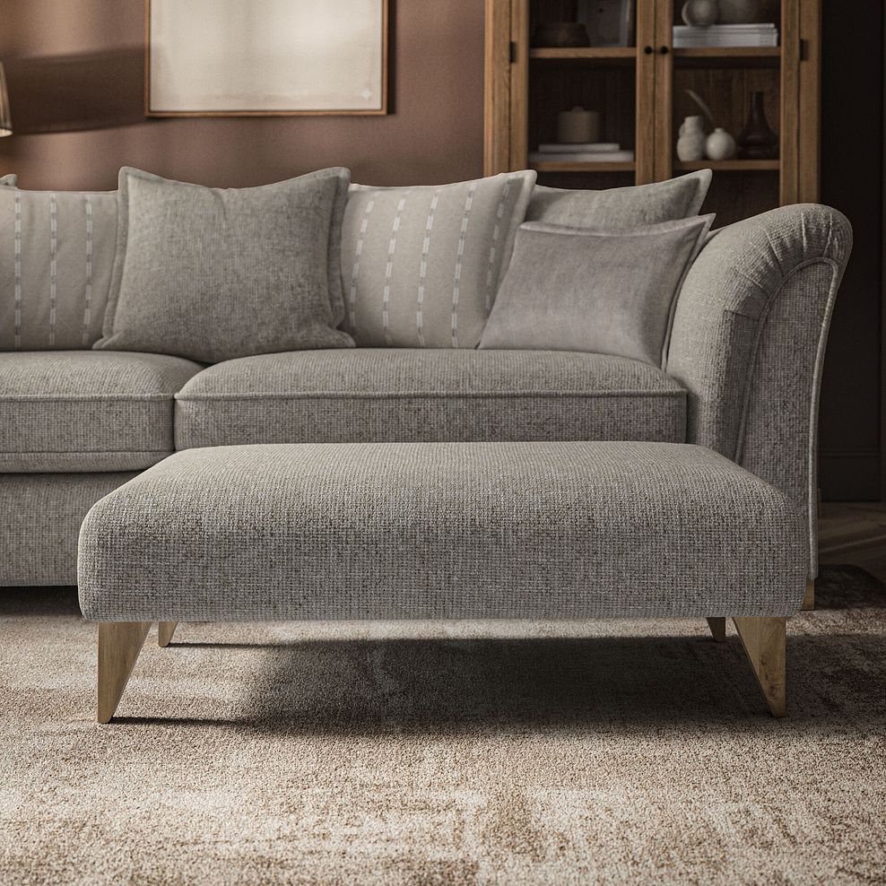 Milldale Footstool in  Milo Mink Fabric 2