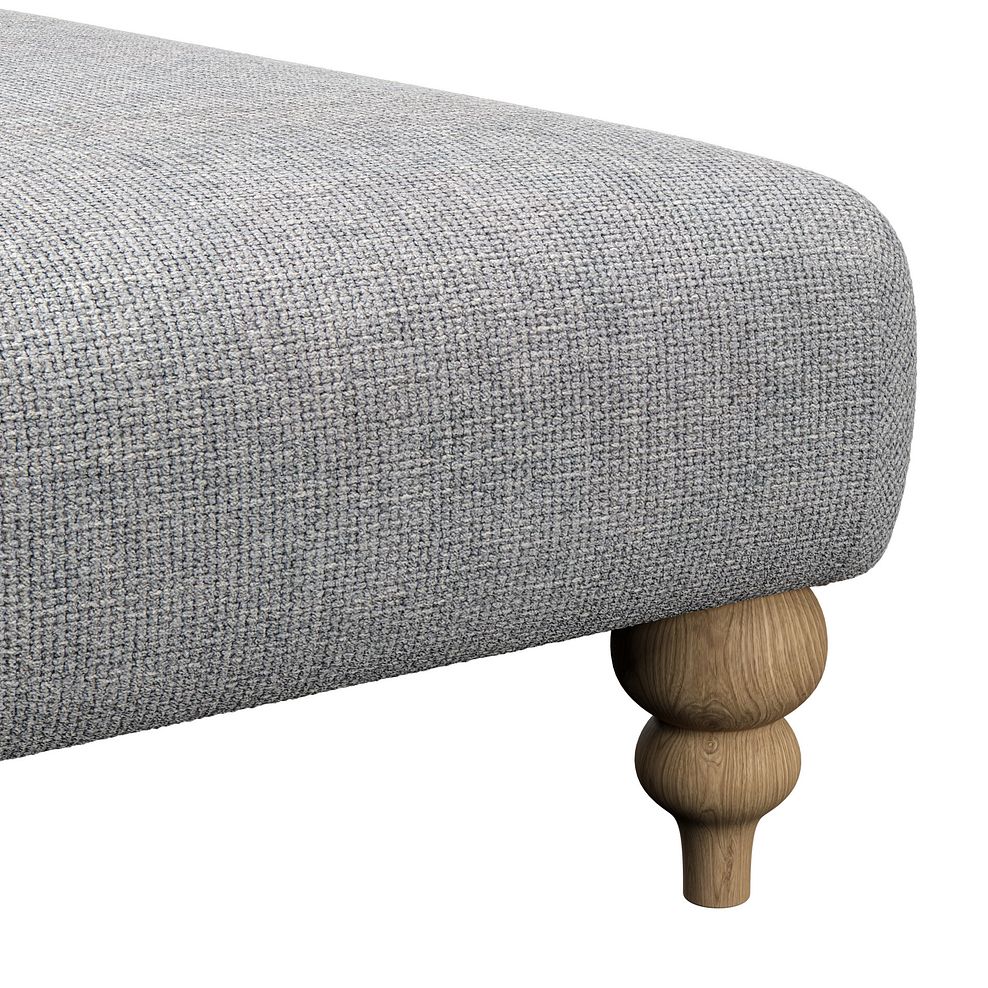 Milldale Grande Footstool in Milo Silver Fabric 7