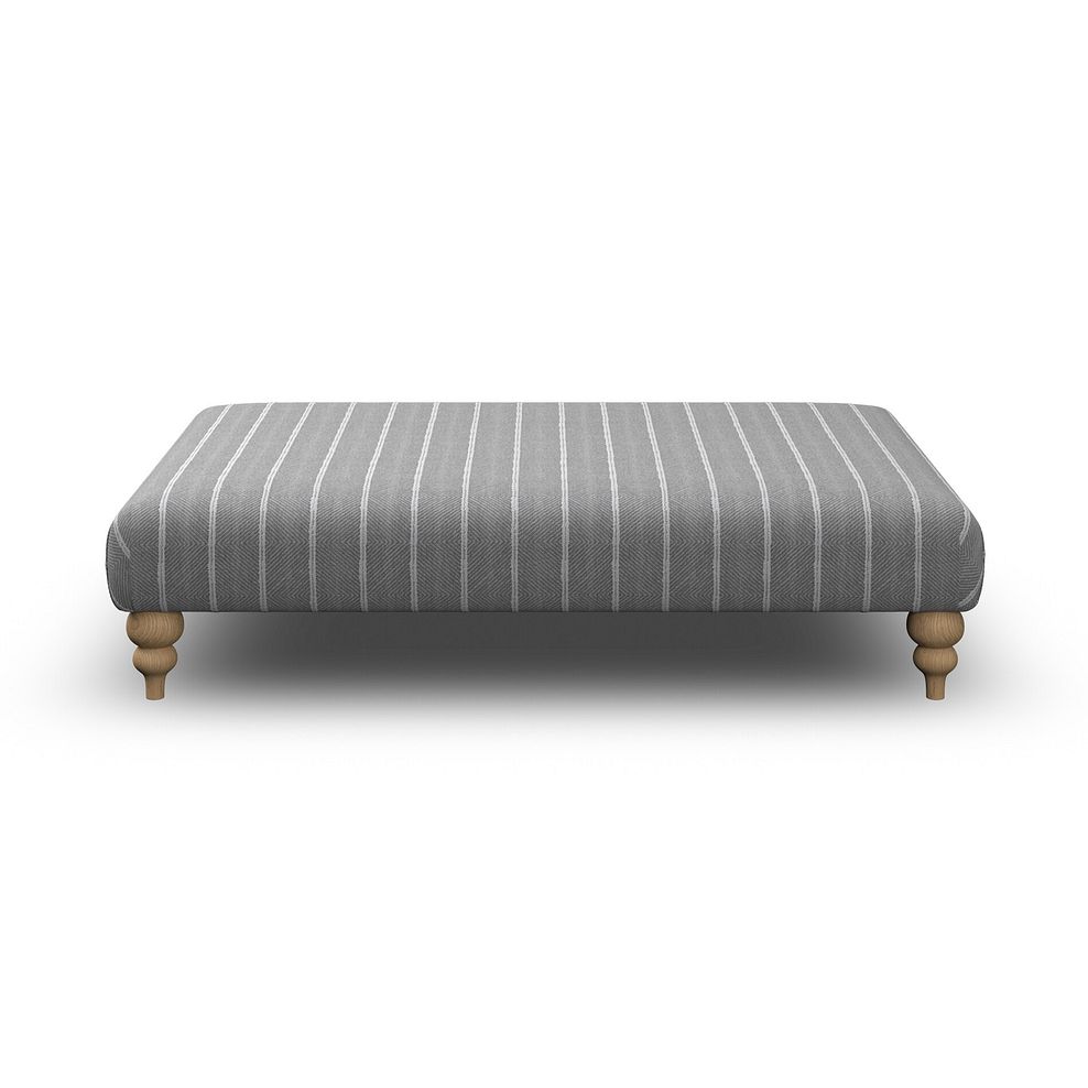 Milldale Grande Patterned Footstool in Sutton Grey Fabric 2