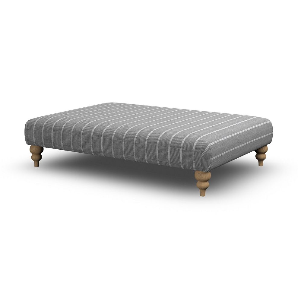 Milldale Grande Patterned Footstool in Sutton Grey Fabric 3
