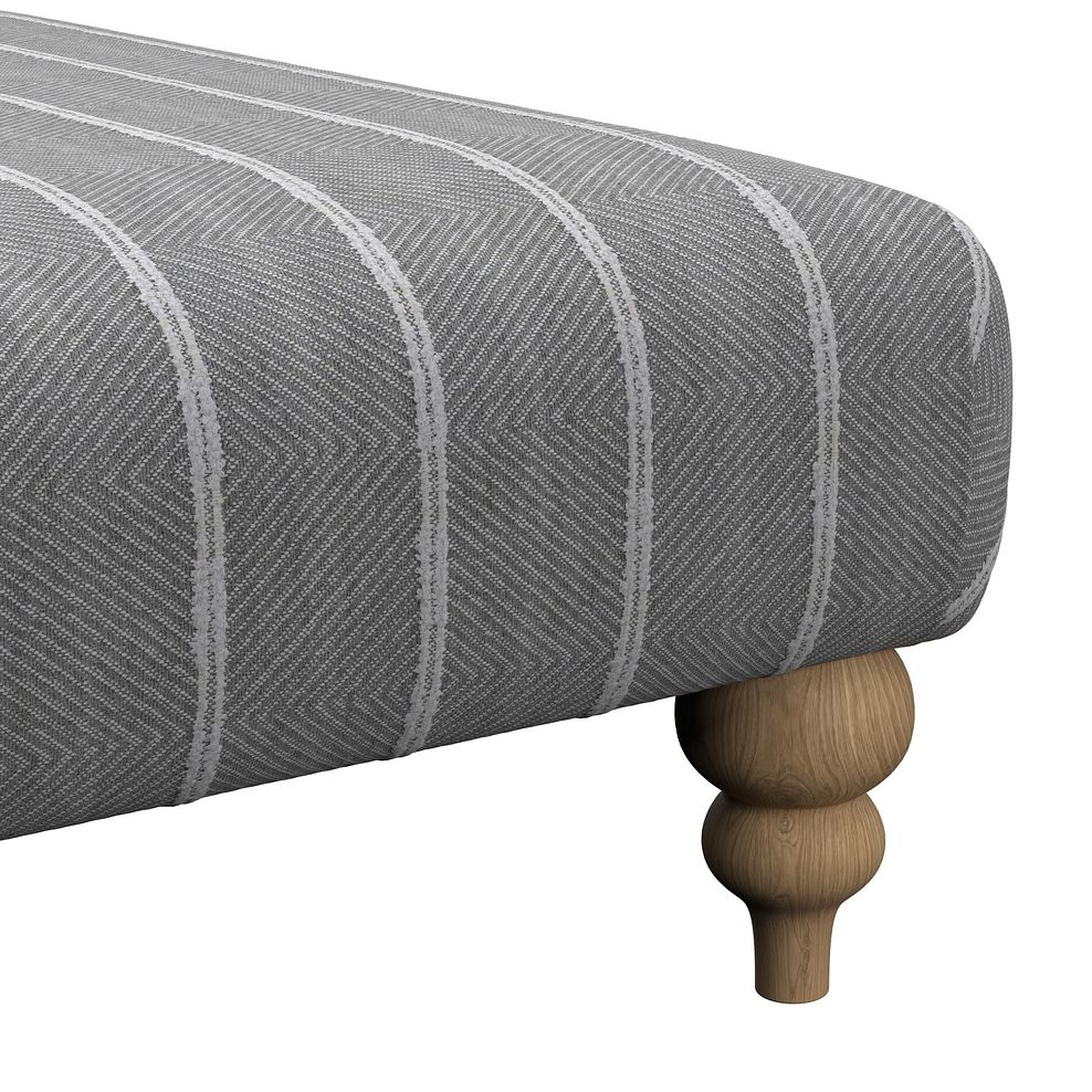 Milldale Grande Patterned Footstool in Sutton Grey Fabric 7