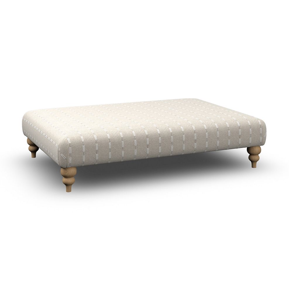 Milldale Grande Patterned Footstool in Sutton Linen Fabric 1