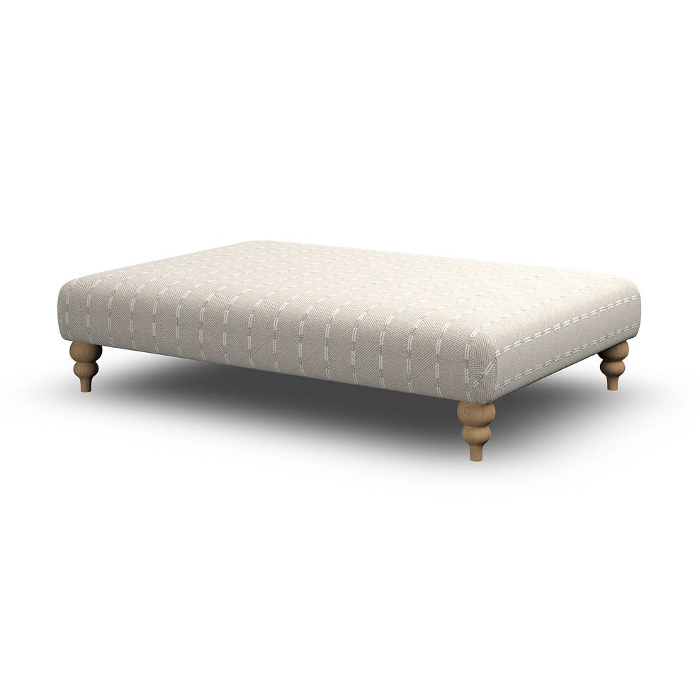 Milldale Grande Patterned Footstool in Sutton Linen Fabric 3