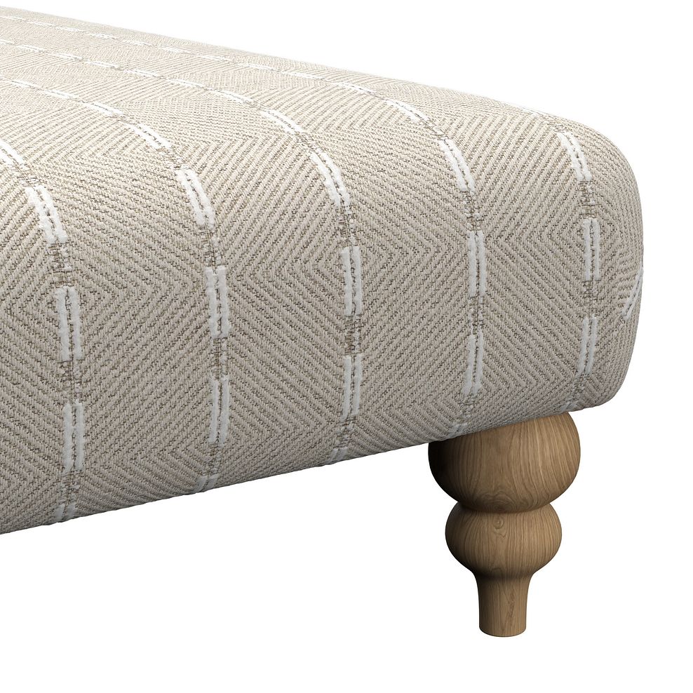 Milldale Grande Patterned Footstool in Sutton Linen Fabric 7